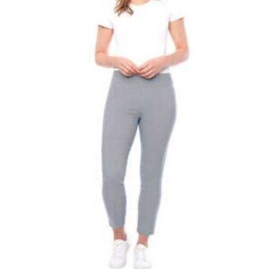 S.C. & Co. Pull-On Stretch Ankle Pant Ladies sz 10 Blue and White Geometric EUC
